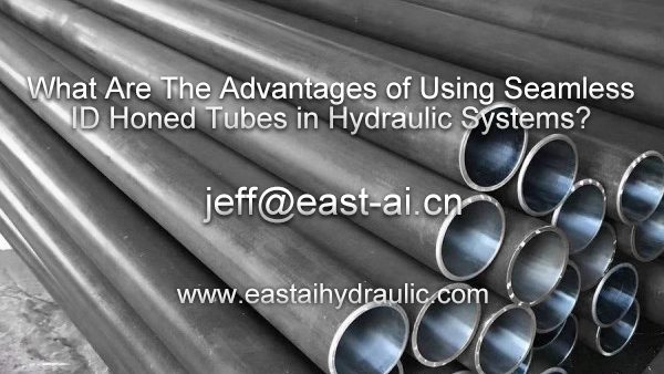 Diagram showing the benefits of using seamless ID honed tubes in hydraulic systems, including improved durability, reduced friction, and enhanced seal performance.