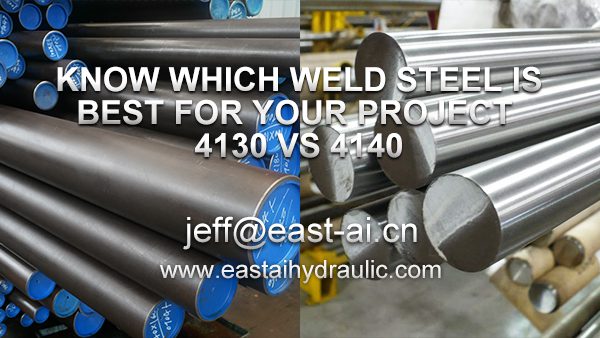 Infographic comparing the properties and applications of 4130 and 4140 steel types in welding projects