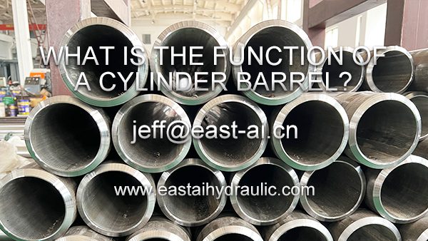 Cylinder barrel function in hydraulic systems, showing the movement of a piston within the cylinder.