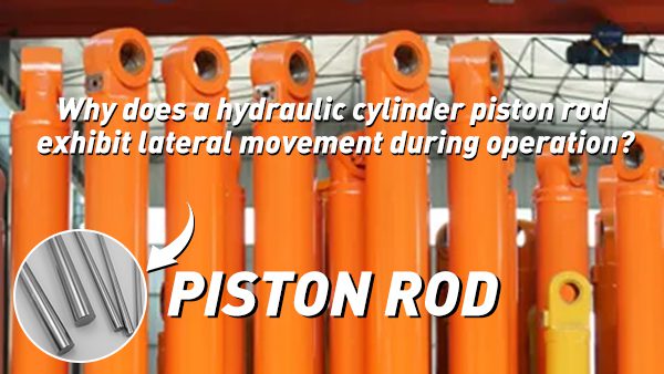 A diagram showing the rotation of a hydraulic cylinder piston rod during operation